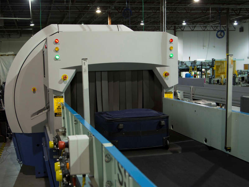 Airport security baggage scanning equipment